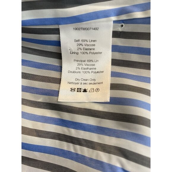 Veronica Beard Miller Black White Gingham Double Breasted Linen Tweed Dickey 2 - Picture 11 of 13